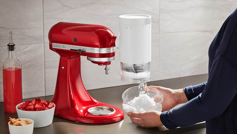 The KitchenAid® Shave Ice Attachment makes fluffy treats that